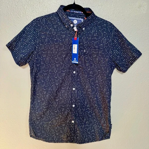 Men’s Blue Polka Dot Short Sleeve Button Down Shirt – Size Small – NWT - Picture 8 of 8